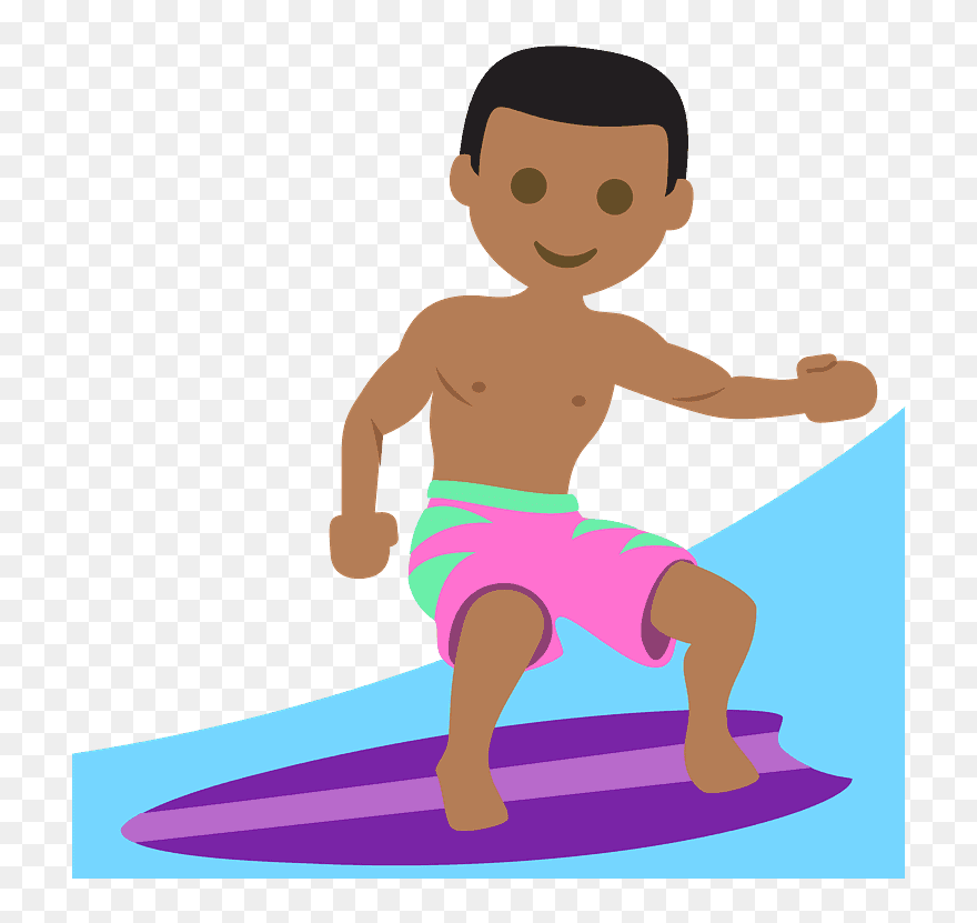 Person Surfing Emoji Clipart - Png Download