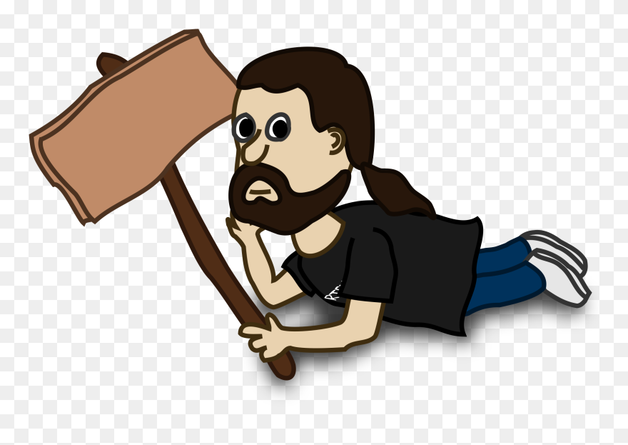 Clipart - Cartoon Man With Ponytail - Png Download