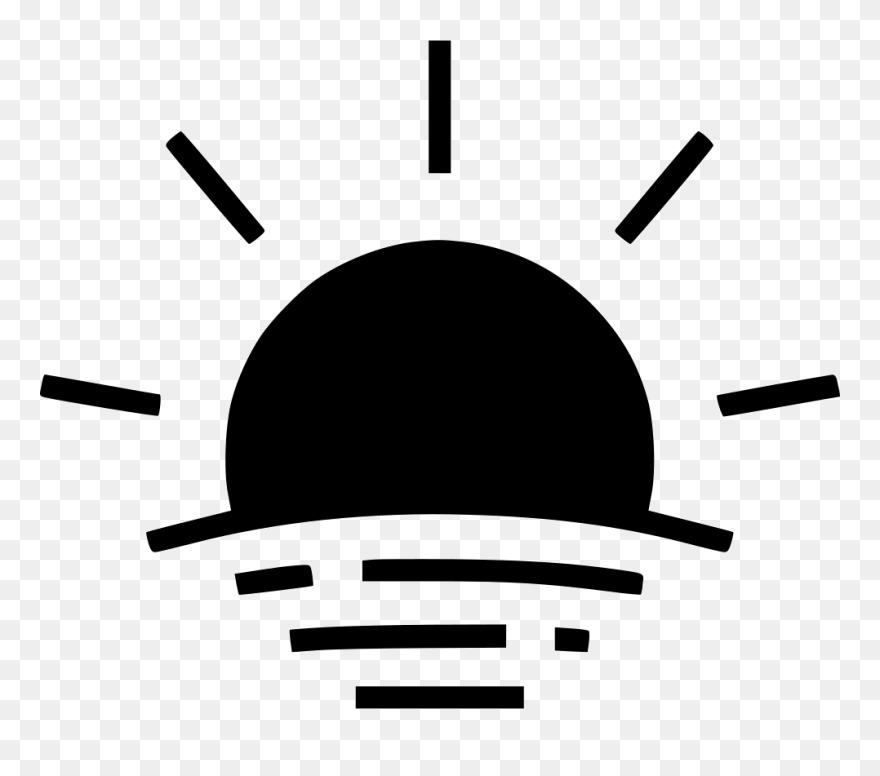 Computer Icons Sunset Clip Art - Sunrise Black And White Png Transparent Png