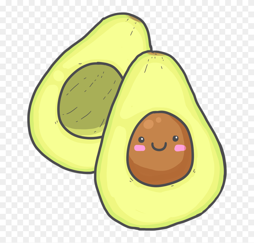 Organic Superfood For Hair Avocado - Avocado Cute Png Clipart