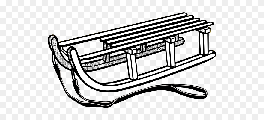 Sled Line Art Vector Illustration - Sled Clipart - Png Download
