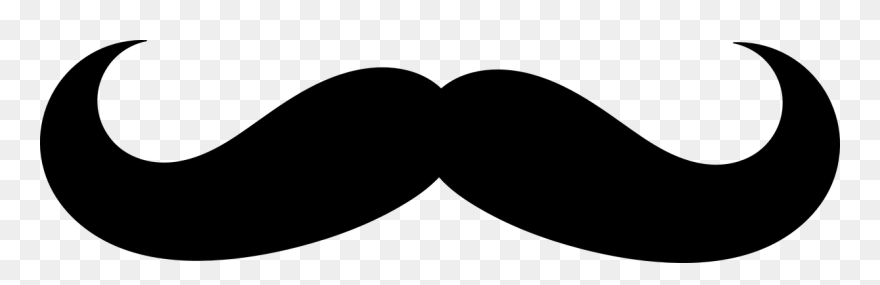 Handlebar Moustache Silhouette Walrus Moustache Clip - Mexican Mustache Silhouette - Png Download