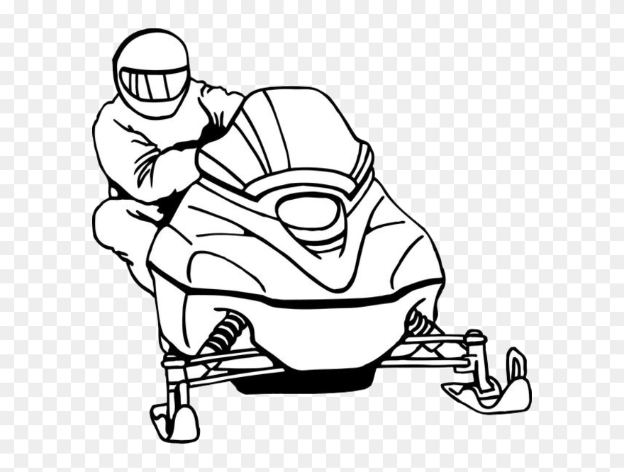 Snowmobile Clipart Black And White, Picture - Snowmobile Clipart Black And White - Png Download