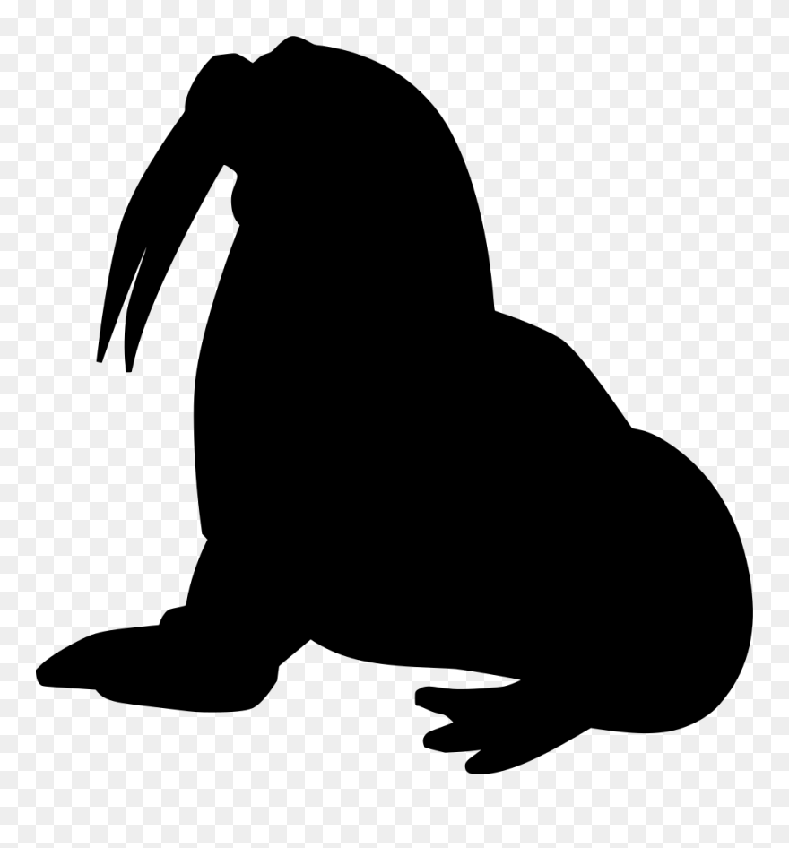 Antarctica Drawing Walrus - Silhouette Of A Seal Clipart