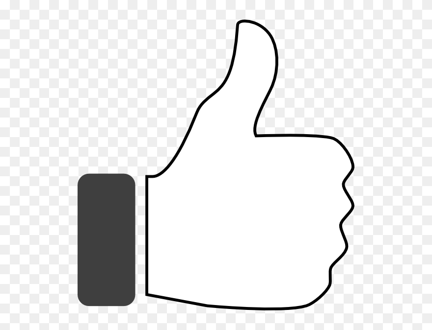 Black And White Thumbs Up Clip Art At Clker - White Thumbs Up Png Transparent Png