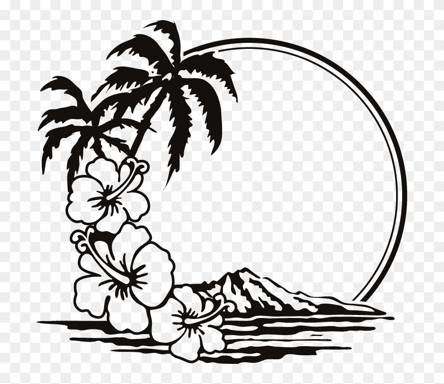 Sibuyan Island Clip Art Beach Image Silhouette - Clip Art Beach Black And White - Png Download