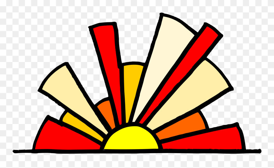 Clip Library Drawing Sunsets Marker - Sunset Clipart Black And White Png Transparent Png