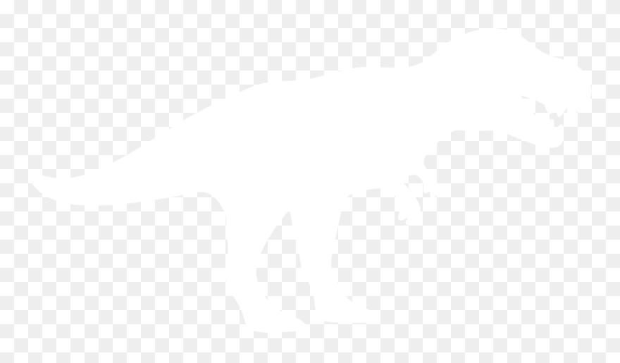 White Transparent Dinosaur Clipart - Transparent T Rex Dinosaur Silhouette - Png Download