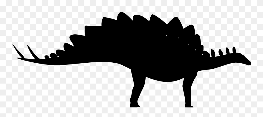 Stegosaurus Silhouette Dinosaur Clip Art Portable Network - Dinosaur - Png Download
