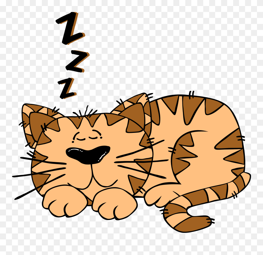 Cat Sleeping Clipart - Png Download