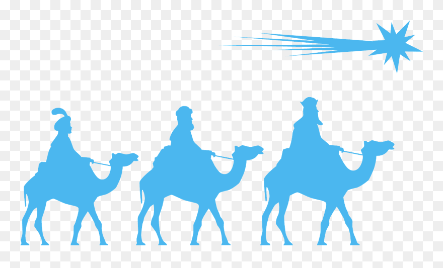 Three Wise Men On Camels Silhouette - Transparent Three Wise Men Clipart