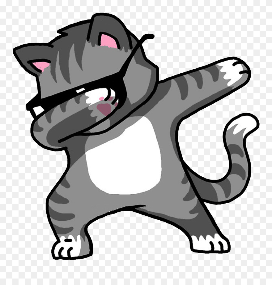 T-shirt Kitten Hoodie Dab Cat Download Hd Png Clipart - Dabbing Cat Transparent Png
