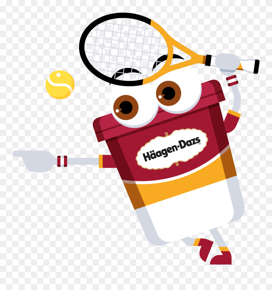 Emoji Clipart Tennis - Haagen Dazs Cartoon - Png Download