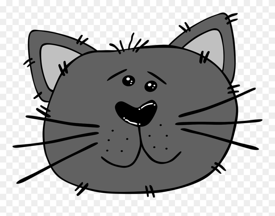 Flying Kitten Cliparts Happy Vet Nurse Day - Cat Face Hd Cartoon - Png Download