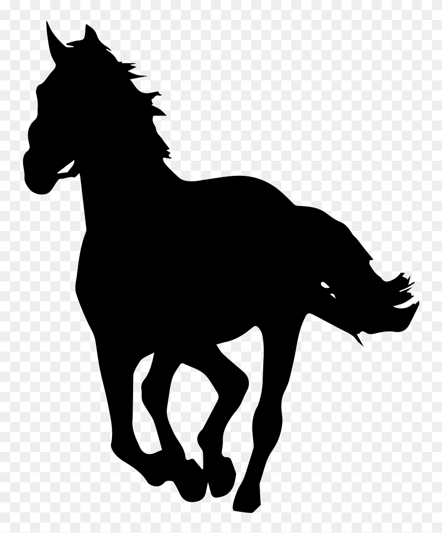 Horse Silhouette Stallion Clip Art - Horse Clipart Black And White - Png Download