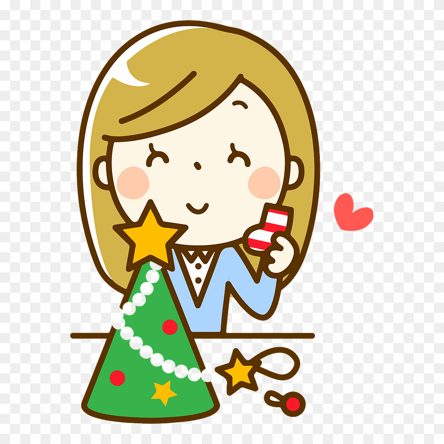 Christmas Tree Decoration Woman Clipart - Got It Clipart - Png Download