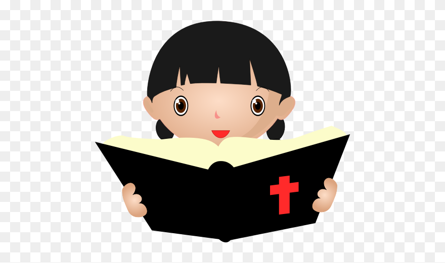 Girl Studying Bible - Reading Bible Clipart Png Transparent Png