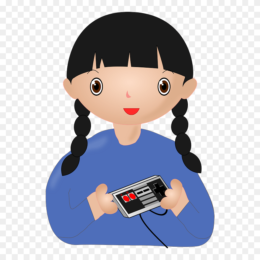 Videogame Study Clipart - Girl Reading Bible Clipart - Png Download