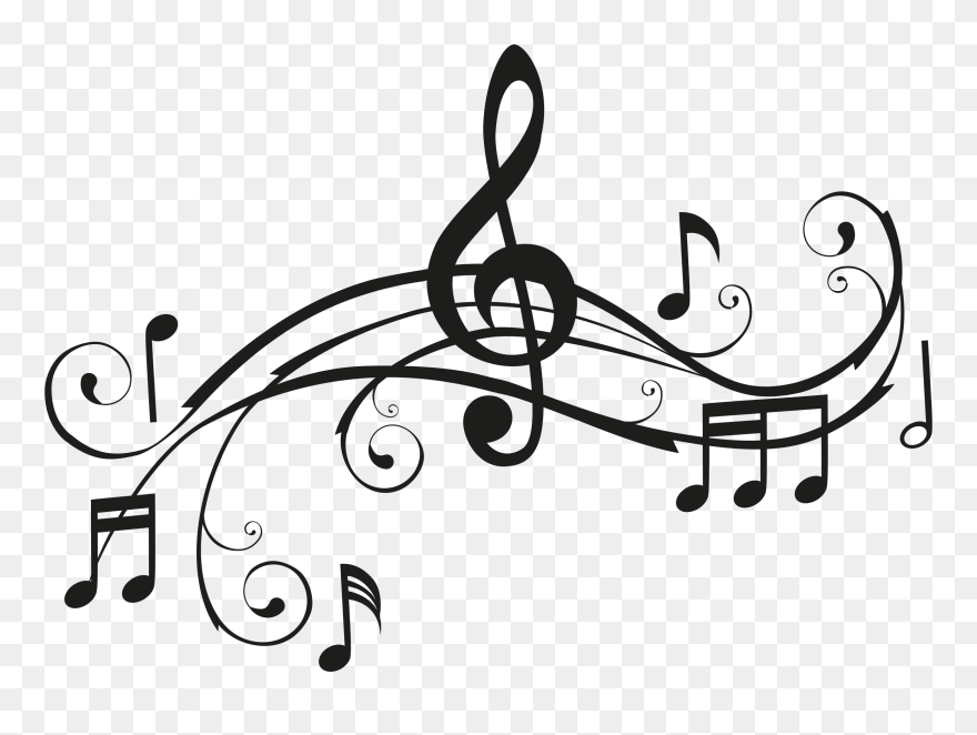 Music Notes Clipart Black And White - Png Download