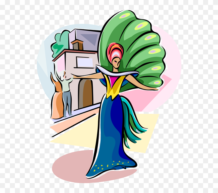 Vector Illustration Of Annual Brazilian Carnival Festival - Vector Graphics Clipart