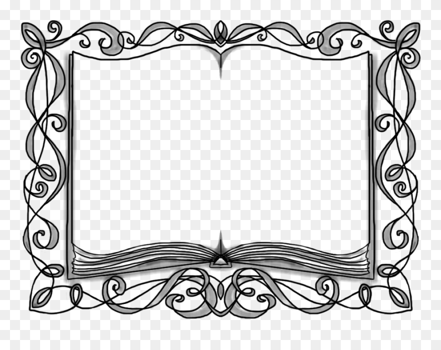 Book Plate Clipart Vector Black And White Stock Black - Clipart Fairy Tale Border - Png Download