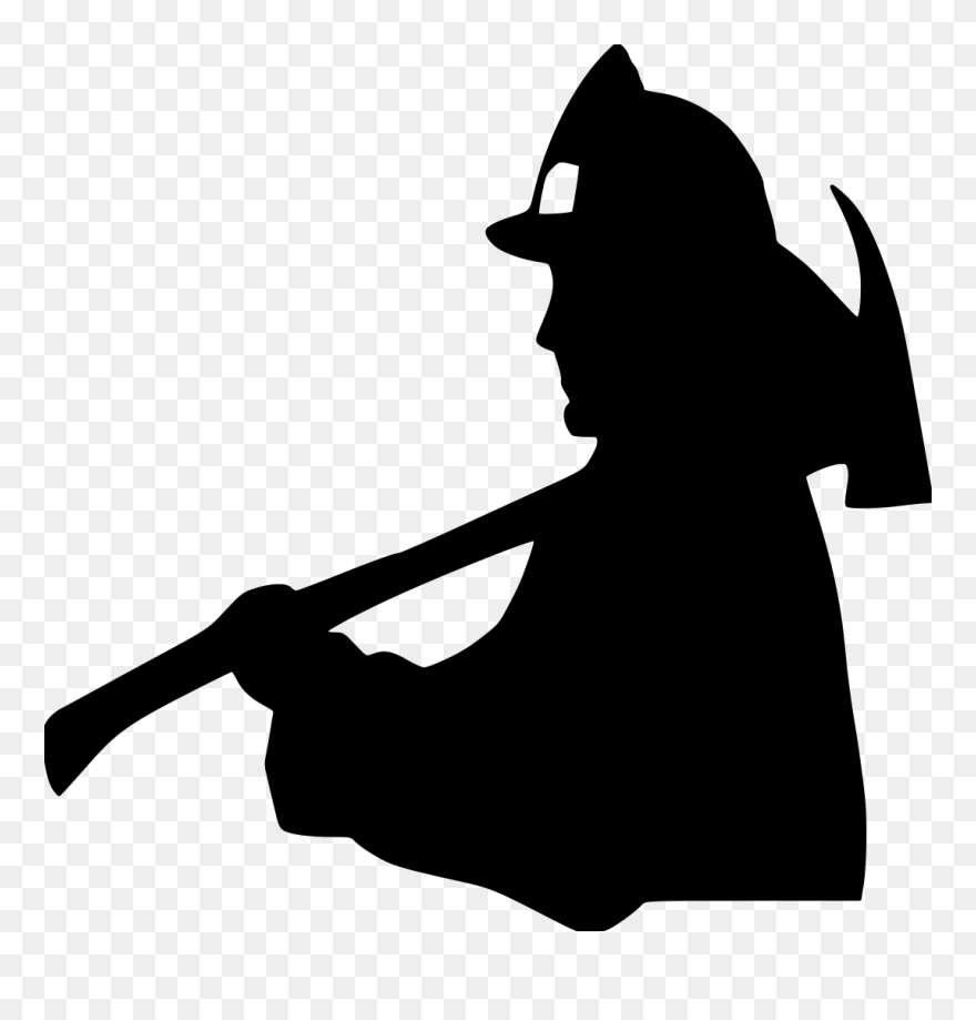 Firefighter W Axe File Size - Firefighter Silhouette Clipart