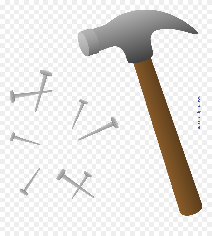 Hammer And Nails Clip Art - Clip Art Construction Tools - Png Download
