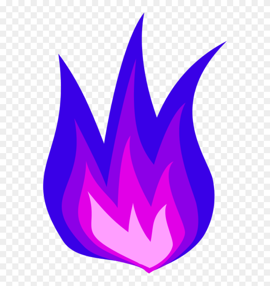 Dantes Inferno Clip Art- - Blue And Purple Fire Cartoon - Png Download