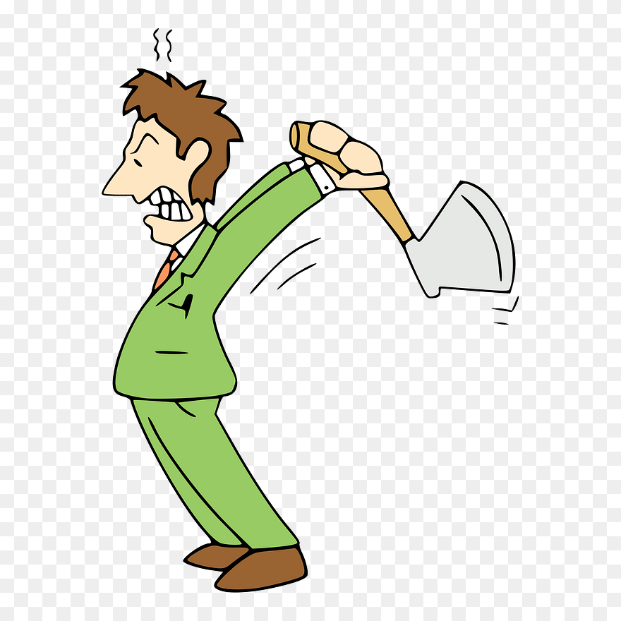 Angry Man Axe Clipart - Man With Axe Png Transparent Png