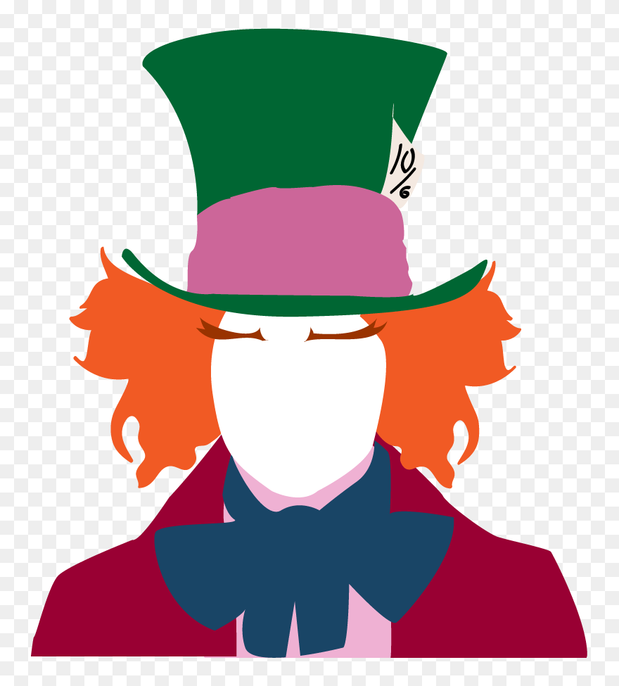 The Mad Hatter Alice"s Adventures In Wonderland Silhouette - Alice In Wonderland Mad Hatter Silhouette Clipart