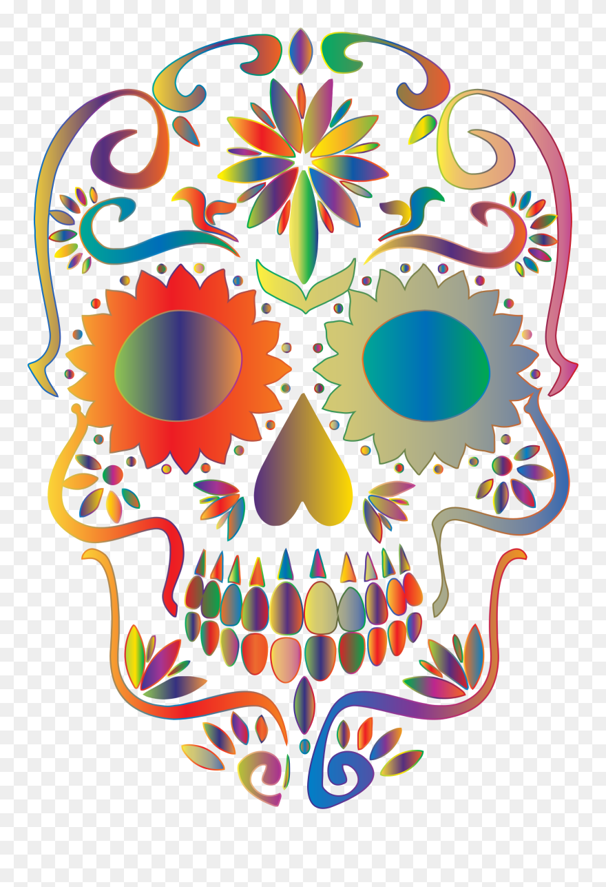 Clipart Skull Sugar Skull, Clipart Skull Sugar Skull - Transparent Background Sugar Skull Clipart - Png Download