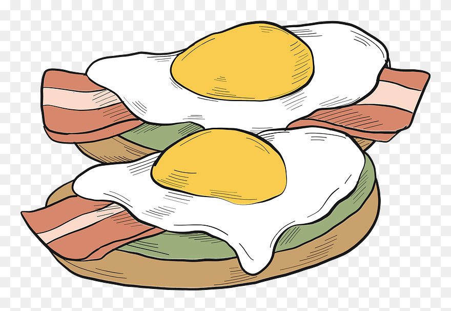 Toast With Eggs And Bacon Clipart - Png Download