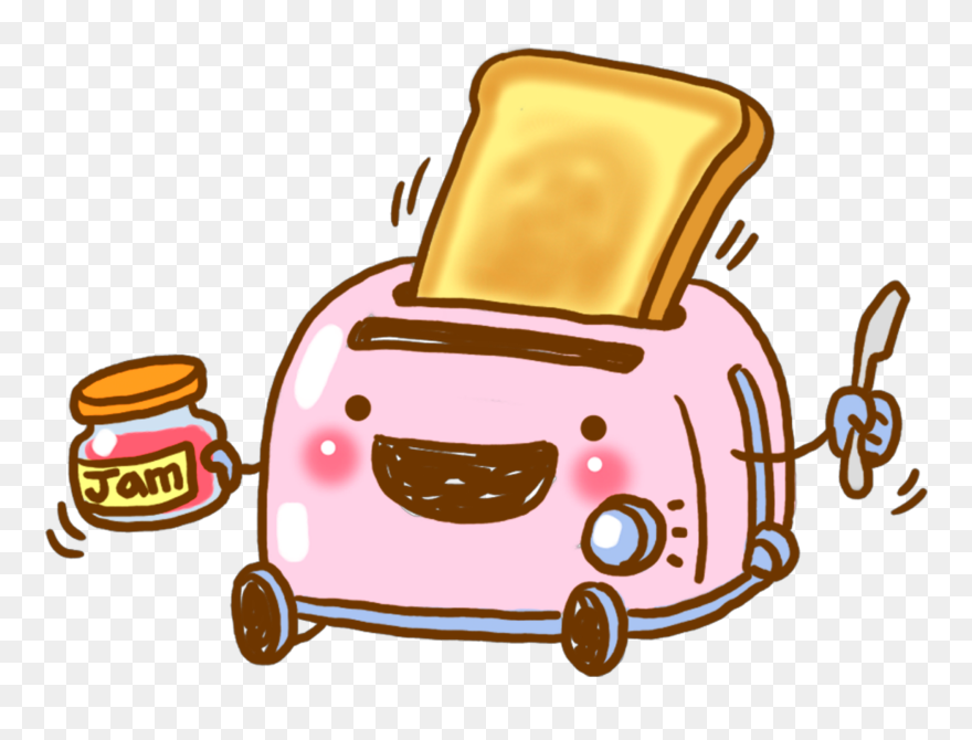 #ftestickers #sctoast #clipart #toast #jam #cute - Cartoon Toast In A Toaster - Png Download