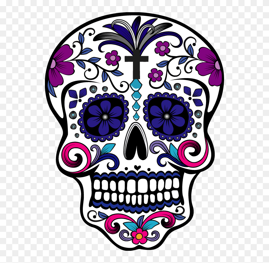 Sugar Skull Transparent & Free Sugar Skull Transparent - Dia De Los Muertos Skull Png Clipart