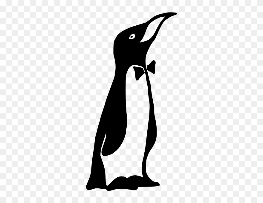 Penguin In A Tuxedo - Bow Tie Penguin Clipart Black And White - Png Download