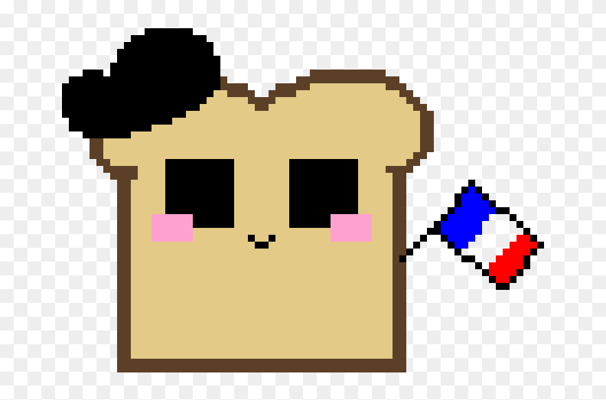 French Pixel Art Toast Clipart
