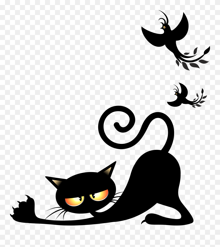Tuxedo Cat Clipart Pinterest - Funny Black Cat Cartoon - Png Download