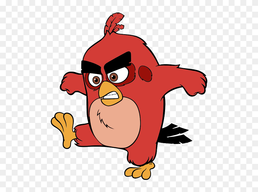 Transparent Bird Clipart - Red Angry Bird Cartoon - Png Download