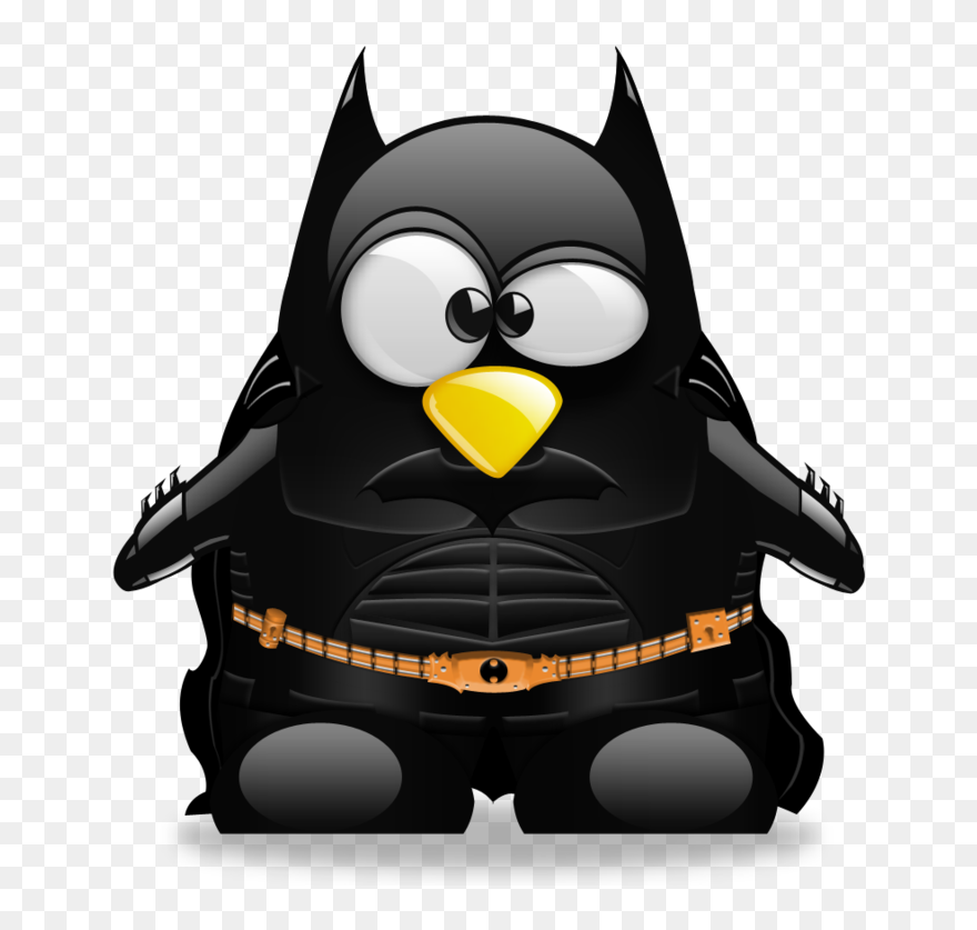 Batman Linux T-shirt Knight Tuxedo Penguin - Dark Penguin Clipart