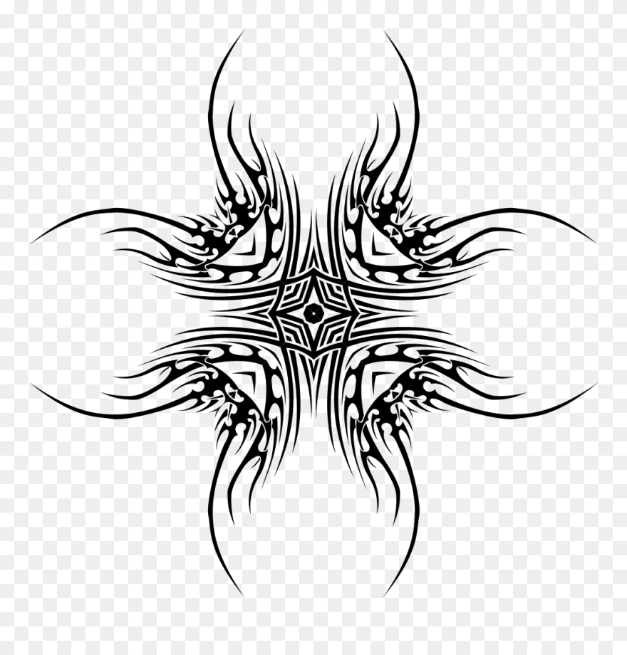 Transparent Shamrock Clip Art - Four Leaf Clover Tribal - Png Download