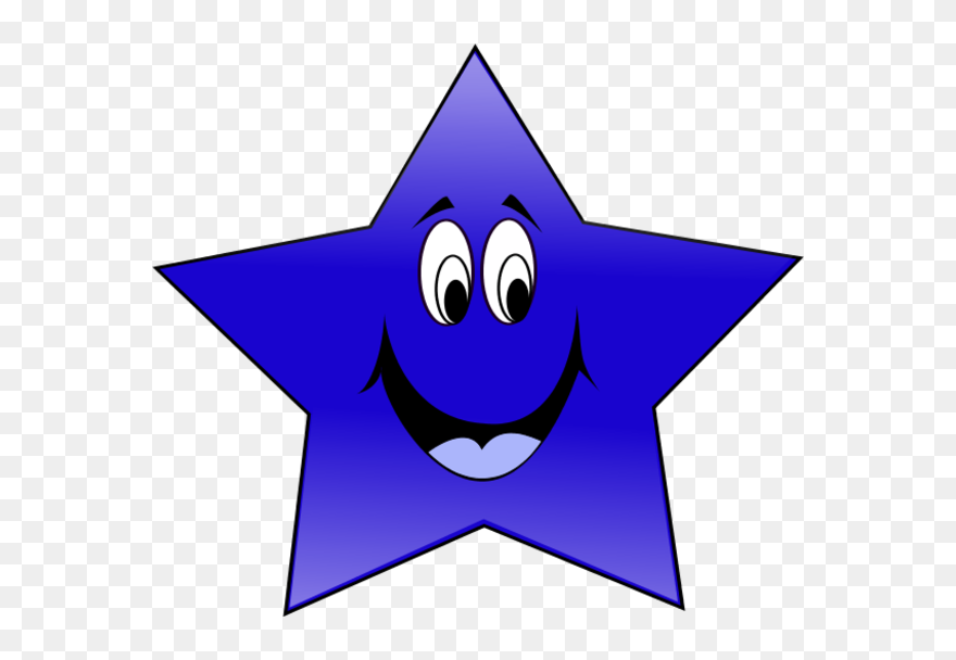 Happy Face Star Clip Art - Happy Blue Star Clipart - Png Download
