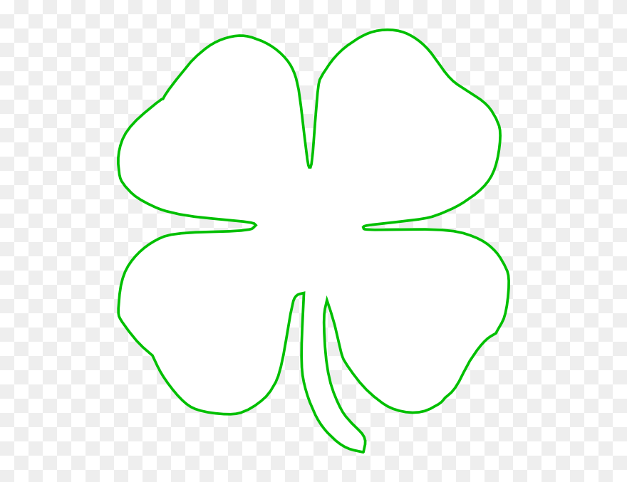 Transparent Four Leaf Clover Clip Art - White Shamrock Transparent Background - Png Download
