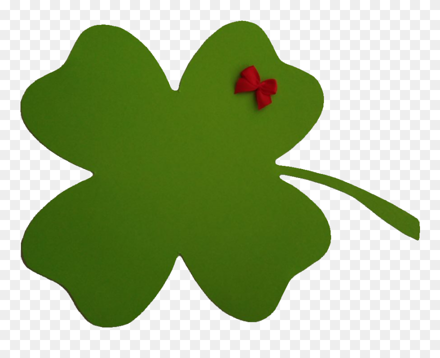 Lucky Clover Red Bow Shamrock - Clover Lucky Brand Logo Clipart