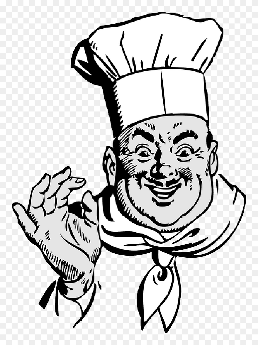 Cooking Clipart Black And White, Cooking Black And - Italian Chef - Png Download
