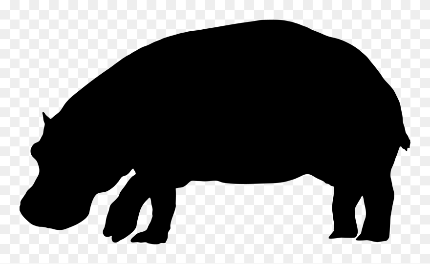 Hippopotamus Art Png - Hippo Silhouette Png Clipart