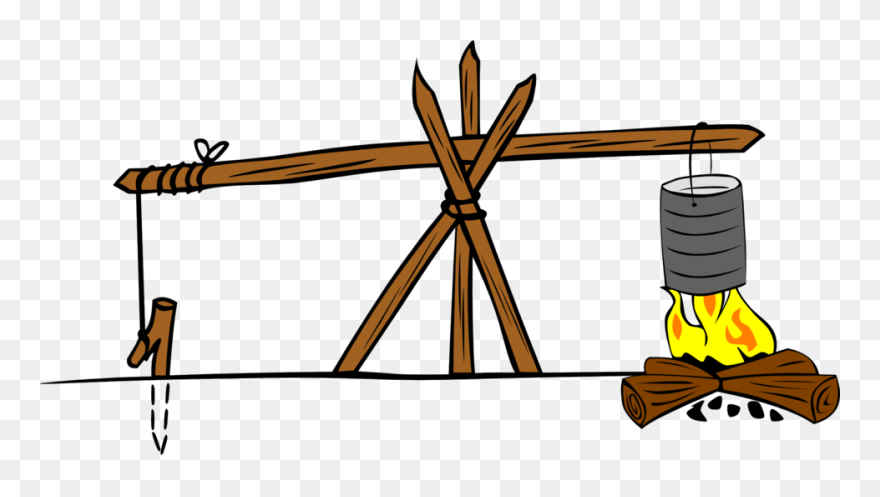 Campfires And Cooking Cranes - Cooking Campfire Methods Clipart