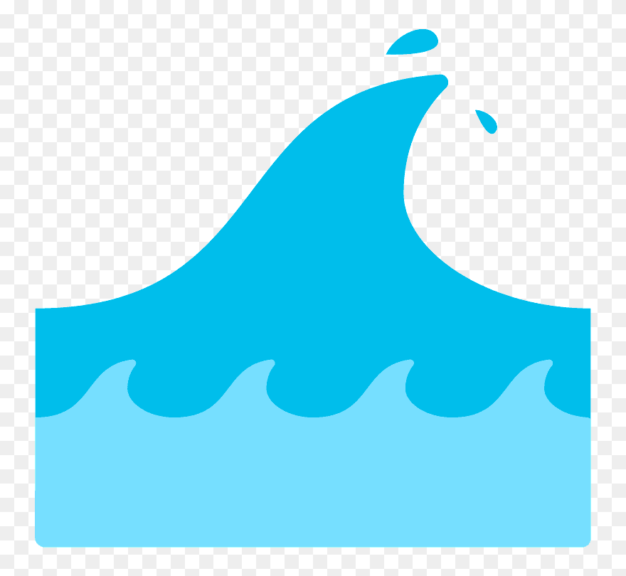 Water Wave Emoji Clipart - Waves Emoji Transparent Emoji - Png Download