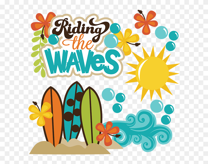 Pin Beach Waves Clipart - Surf Bord Clip Art - Png Download
