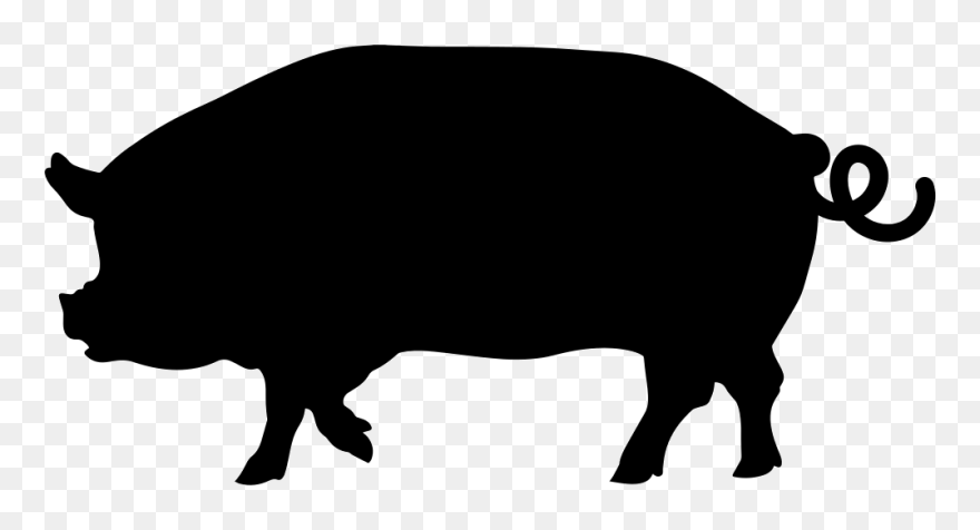 Pig Silhouette Clip Art - Pig Silhouette Png Transparent Png