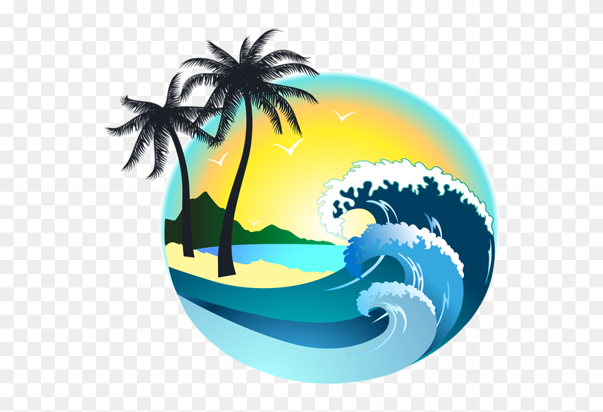 سكرابز صيف 2020 للتصميم, سكرابز شواطئ جميلة للتصميم - Ocean Beach Waves Clipart - Png Download